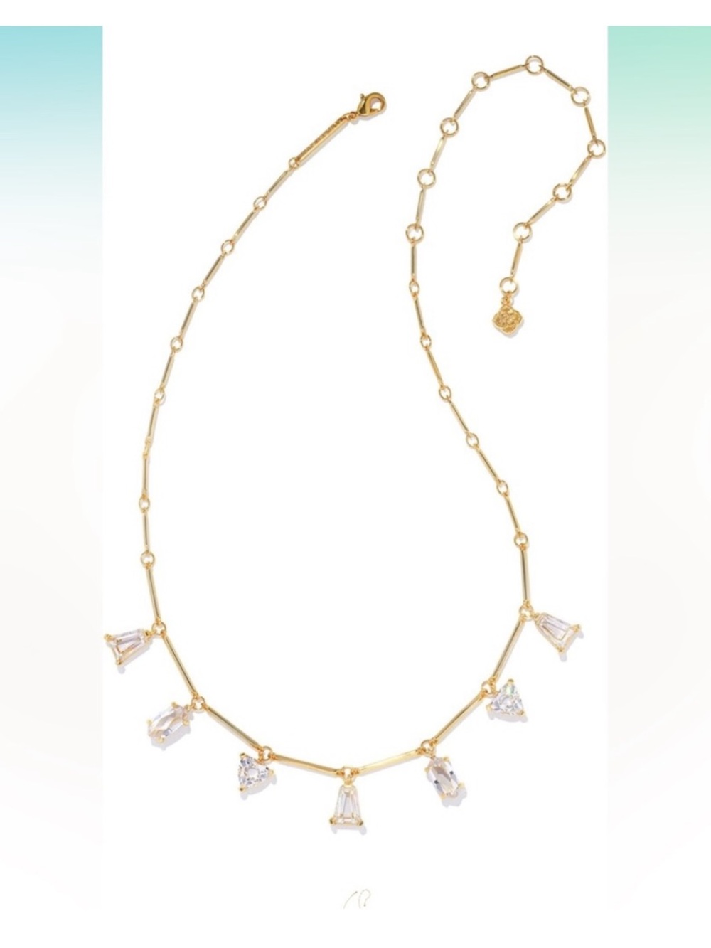 KENDRA SCOTT | BLAIR GOLD JEWEL STRAND NECKLACE IN WHITE CRYSTAL